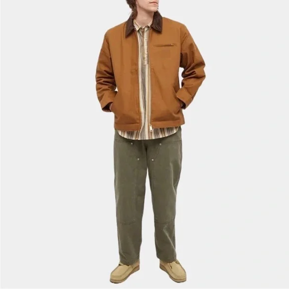 Men’s canvas lined work jacket with corduroy collar size Large NWT